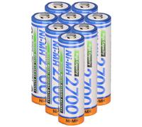 8x Panasonic AA Mignon Batería BK-3HGAE/BF1 Ni-MH 1,2V 2700mAh
