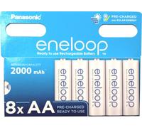 8x Panasonic Eneloop Pilas AA 2000mAh NiMH Recargables LR6 HR6