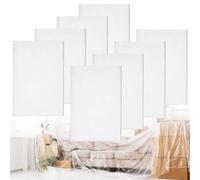 8x Plastico Protector Muebles, 4x5 m Lamina de Protección en Obras y Reformas, Lona de Plástico, Film Transparente, Resistente al Desgarro, Plastico Protector para Cubrir, Para Interior y Exterior