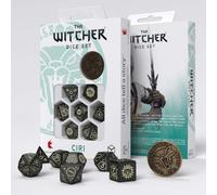 8x The Witcher Ciri Zireael Set De Dados RPG Negro Q-Workshop