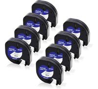 8x XemaX Cinta de Etiquetas Compatible para Letra 91201 91221 S0721610 S0721660 12mm x 4m Cinta Negro sobre Blanco Cartucho para Letra LT-100H 100T 2000 200B XR XM 80 QX-50