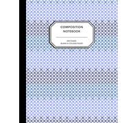 8x10" Blue Ombre Cross Stitch Pattern Composition Notebook for Preteens, Teens and Adults - 200 Alternating College Ruled and Blank Notebook Pages