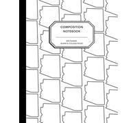8x10" Composition Notebook - 200 Alternating Blank and College Ruled Pages - Arizona Outline Notebook Journal with Clean White Background for Kids, Preteens, Teens and Adults