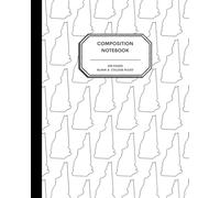 8x10" Composition Notebook - 200 Alternating Blank and College Ruled Pages - New Hampshire State Outline Notebook Journal with Clean White Background for Kids, Preteens, Teens and Adults