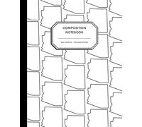 8x10" Composition Notebook - 200 College Ruled Pages - Arizona Outline Notebook Journal with Clean White Background for Kids, Preteens, Teens and Adults