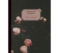 8x10" Dark Academia Journal Notebook - 200 College Ruled Pages - Lush Pale Pink Roses on a Moody Background - Aesthetic Writing Journal for Scholars, Poets & Romantic Souls