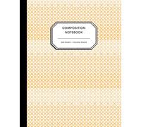 8x10" Yellow Ombre Cross Stitch Design Composition Notebook, Journal, Planner for Preteens, Teens and Adults - 200 College Ruled Notebook Paper