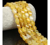 8X12Mm 31pcs Cuentas de Ágata Amarilla de Piedra Natural con Forma de Twist para Hacer Joyas, Pulseras y Collares