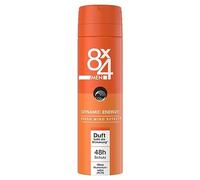 8X4 Desodorante en spray Men Dynamic Energy para hombres con aroma amaderado masculino, desodorante sin aluminio (ACH) con protección fiable de 48 horas (150 ml)