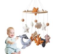 9.06 Diámetro Móvil, de Animales Marinos, Marco Colgante De Madera Para Niños Pequeños, Juguete Sensorial Visual Calmante, Tema Náutico, Sala de Juegos, Decoración de Techo, Regalo de Ducha, Un