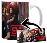 9-1-1 911 Angela Bassett Jennifer Love Hewitt Peter Krause Kenneth Choi Taza Ceramica Mug