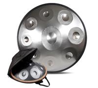 9/10/12 Notas Hand Drum Steel Drum Percusión, Tambores De Mano De 22 Pulgadas En Re Menor, Harmonic Handpan Drum De 432 Hz/440 Hz, Para Adultos, Niños(Silver-440Hz,9Notes)