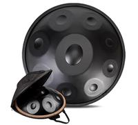 9/10/12 Notas Hand Drum Steel Drum Percusión, Tambores De Mano De 22 Pulgadas En Re Menor, Harmonic Handpan Drum De 432 Hz/440 Hz, Para Adultos, Niños(Black-432Hz,9Notes)