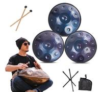 9/10/12 Notas Steel Hand Drums, Harmonic Handpan Drum De 432 Hz, Hand Drum Steel Drum Percusión De 22 Pulgadas En Re Menor Kurdo, Para Sanación Con Sonido, Meditación(B,9 notes)