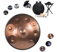 9/10/12 Notas Steel Tongue Drum, 55cm Hand Pan En D Menor, Clásico 440 Hz/432 Hz Instrumento Handpan Drum para Adultos, Niños, Principiantes Y Jugadores Profesionales(Gold,432hz 12 Notes)