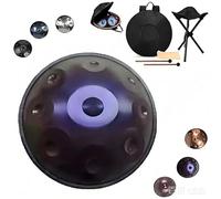 9/10/12 Notas Steel Tongue Drum, 55cm Hand Pan En D Menor, Clásico 440 Hz/432 Hz Instrumento Handpan Drum para Adultos, Niños, Principiantes Y Jugadores Profesionales(Dark Purple,440hz 9 Notes)