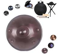 9/10/12 Notas Steel Tongue Drum, 55cm Hand Pan En D Menor, Clásico 440 Hz/432 Hz Instrumento Handpan Drum para Adultos, Niños, Principiantes Y Jugadores Profesionales(Purple,432hz 9 Notes)
