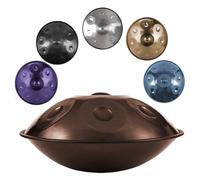 9/10/12 Notas Tambor de Acero 56cm Handpan Drum 432 HZ/440 HZ Handpan Tambor En D Menor Percusión Armónica para Curación de Sonido, Meditación Personal, Yoga(Brown,432HZ/9Note)