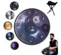 9/10/12 Notas Tambor de mano, Handpan Drum de 22 pulgadas, Tambor de lengüeta en D Kurd(Blue,12 Notes (432Hz))