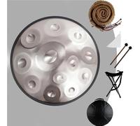 9/10/12 Notas Tambores De Acero, Percusión De Tambor Handpan De 22 Pulgadas En Re Menor, Tambor De Mano De Armonía, 432 Hz/440 Hz Handpan Drums Sets, Para Yoga, Viajes(C,9Notes(440Hz))