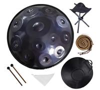 9/10/12 Notes Handpan Drum in D Minor, 22 Inch Steel Hand Pan Drum with Soft Bag, Tripod Stand, Mallets- Healing Percussion Instrument for Meditation Yoga Music Lovers(Blue,440HZ/12Note)