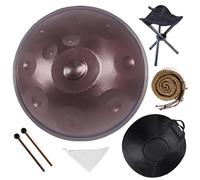 9/10/12 Notes Handpan Drum in D Minor, 22 Inch Steel Hand Pan Drum with Soft Bag, Tripod Stand, Mallets- Healing Percussion Instrument for Meditation Yoga Music Lovers(Purple,440HZ/12Note)