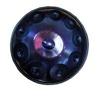 9/10 Note Handpan Drum 22 Pulgadas en D Minor Hand Drum Steel Drum Percusión con Handpan Stand y Soft Handpan Bag, Purple