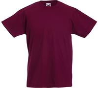 (9-11 Years, Burgundy) - Fruit of the Loom Kids / Childrens Plain T Shirt, T-shirt, Tee Shirt