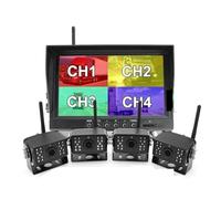9 "1280x720 Alta Definición AHD Inalámbrico Camión DVR Monitor Visión Nocturna Grabadora Respaldo Inverso Cámara WiFi para Autobús Coche Cámara Visión Trasera(1 Camera Add 64GB)