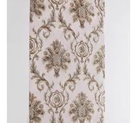 9.5X0.53M 5 colores de lujo de damasco dorado impermeable con textura en relieve de PVC murales rollo para dormitorio sala de estar 1.73 pies de ancho x 31.2 pies de largo = 5.035㎡ (beige)