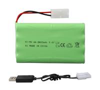 9,6V 2400mAh NiMH Batería, Recargable, Enchufe KET-2P con Cable de Carga KET, Compatible con Coches de Juguete a Control Remoto, Buggy, Barcos, Helicópteros, Aviones y Pistolas Airsoft