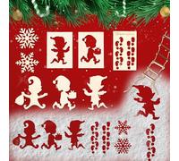 9 Accesorios para Elfos Traviesos Navidad,Plantilla de Huellas de Duende Elfo Travieso,Escalera,Huellas de Elfo Muñeco,Escalera De Cuerda para Elf,Elfo Navideño Miniatura,Regalo para Niñas