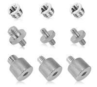 9 adaptadores de soporte de micrófono, adaptador de rosca de micrófono de 1/4 a 3/8 pulgadas, adaptador de tornillo de micrófono de 3/8 a 1/4 pulgadas para soporte de micrófono, trípode de cámara