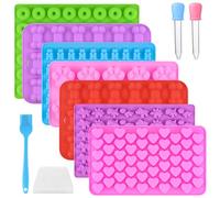9 alfombrillas para hornear para golosinas de perro, alfombrilla para hornear galletas para perros, molde de silicona sin BPA para magdalenas, cupcakes, dulces, reutilizable, con cepillo, gotero,