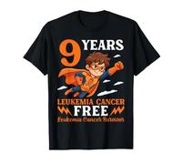 9 Años Naranja Leucemia Cáncer Superhéroe Niño Superviviente Camiseta
