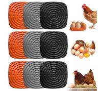 9 bases para nido de pollo, 30 x 30 cm, para nido de pollos, para gallinero, almohadillas para compostaje, nidos, gallineros, ponedoras de huevos (negro, gris, naranja)