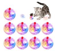 9 bolas de movimiento de caza fantasmas, bolas de movimiento para gatos con luz LED, juguete para gatos