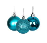 9 Bolas de Navidad irrompibles de 50 mm/9 Unidades, Color Azul Turquesa, decoración de árbol de Navidad, Bolas de Adornos de Navidad, Decoraciones Colgantes de Navidad, decoración de Vacaciones,