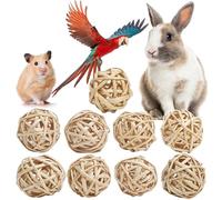 9 bolas de sauce para conejos, juguetes masticables de ratán, mimbre de rama natural de 2.1 a 2.3 pulgadas, regalo ocupado para ratas, conejos, chinchillas, cobayas, hámsteres, jerbos, loros, pájaros
