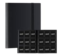 9 Bolsillos de Álbum de Colección de Tarjetas, 540 Bolsillos laterales Grandes álbum de Tarjetas de Colección, Álbum de Carta con 30 Paginas, Álbumes de Tarjetas de Colección Impermeable (Negro)