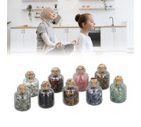 9 botellas de chips de piedras preciosas de cristal a granel para sanación de chakras, reiki y meditación