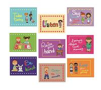 9 buenos hábitos educado clase reglas signos y carteles educativos para el aprendizaje del niño, Inglés material de enseñanza decoración de la decoración de la clase, clases organización
