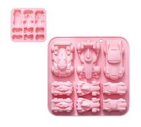 9-Cavity Silicone Car Mold - Easy Release Non-Stick Tray, Miniature Car Silicone Mold for Epoxy Resin and Plaster, Multi-Shape Vehicle Casting Tool, for Chocolate Soap and Candle Making