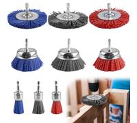 9 cepillos de nailon para taladro de 3 tamaños, cepillo de nailon con vástago hexagonal de 1/4 pulgadas, cepillo de nailon para limpiar y eliminar el óxido, el color y la corrosión