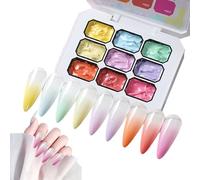 9-Color Gradient Nail Painting Gel Set, No Wipe Uv Led Curing Gels for s, Long-Lasting Drawing Polish for Salon and Home Manicure Design Decoration, 1 Set