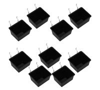 9 conjuntos Caja Organizadora con ganchos, para Tablero Perforado, Negra | Pared Translúcida, Compartimentos Separados, Etiquetas y Metal, para Baterías, Papelería y Estudio