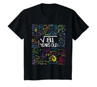 9º cumpleaños Raíz cuadrada de 81 = 9 años Matemáticas Camiseta