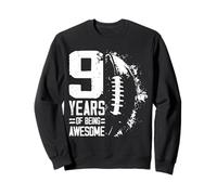9º cumpleaños Retro Americano fútbol Americano 9 años niño niña Sudadera