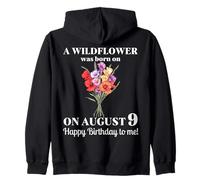 9 de agosto Nacimiento Flor Gladiolo Y Amapola Cumpleaños de agosto Sudadera con Capucha