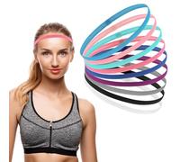 9 diademas deportivas elásticas y finas, antideslizantes, diademas elásticas para el cabello, accesorios para el cabello, accesorios de costura multicolor, diadema para deportes, atletismo, yoga
